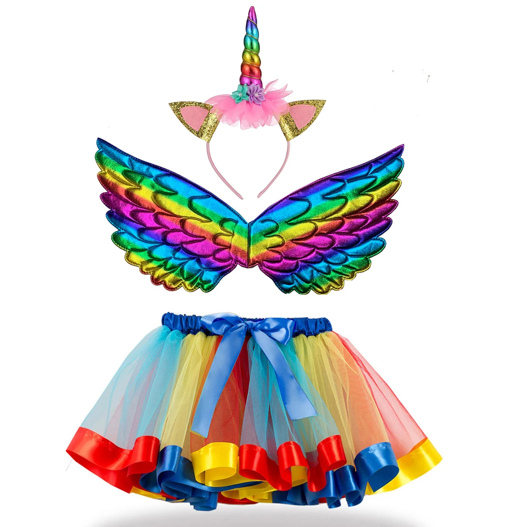 3pcs set 16 Модные детские комплекты одежды из 3 предметов, для Хеллоуина, карнавала, Рождества, платье принцессы костюмы для девочек Единорог нарядное платье год Детский костюм для вечеринок детская одежда - Цвет: 3pcs set 16
