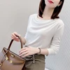 Women's Spring Autumn Style Blouses Shirt Women's Knitting Long Sleeve Solid Color O-Neck Korean Casual Tops DD9023 ► Photo 3/6