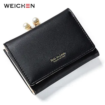 

WEICHEN Fashion Trifold Ladies Wallets With Clip Coin Pocket Card Holder Brand Small Wallet women High Quality Female Purse