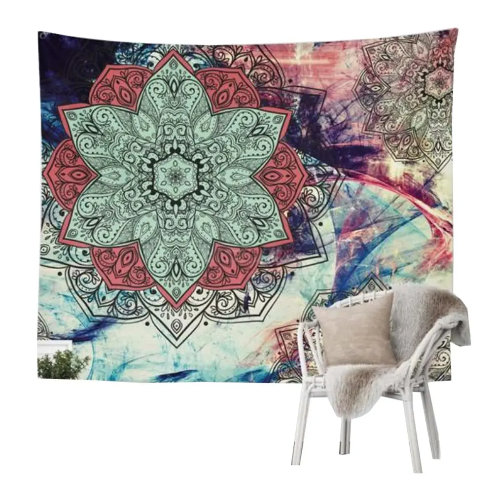 

Indian Mandala Flower Printed Tapestry Wall Hanging