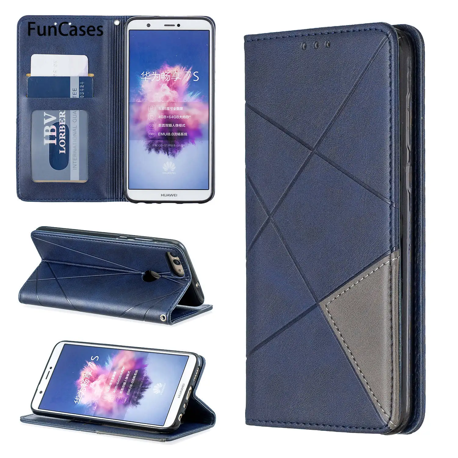 Мобильные чехлы для huawei P Smart Hoesje однотонные милые cellular Enjoy 7S Honor 9 Lite PU кожаная
