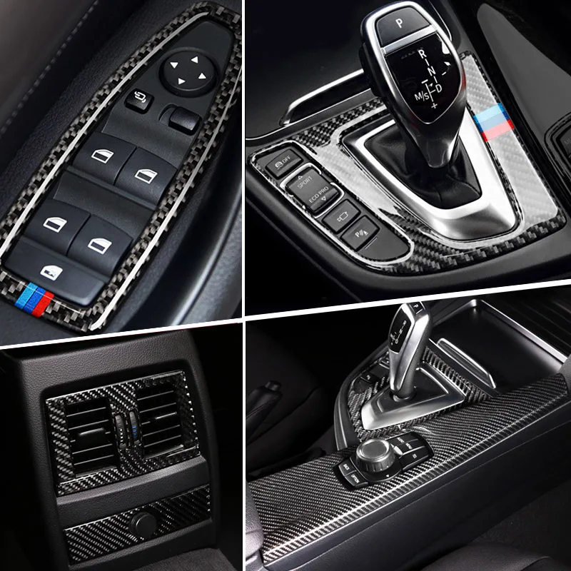 Для BMW 3 4 серии 3GT F30 F32 F34 углеродное волокно для салона переключения передач