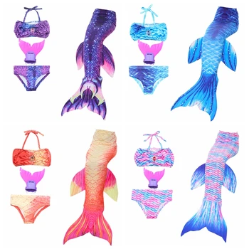 

2019 New Arrival Girls Mermaid Tail Swimsuit With Monofin Summer Swimming Bikini Bating suit Cosplay Costume for Kids