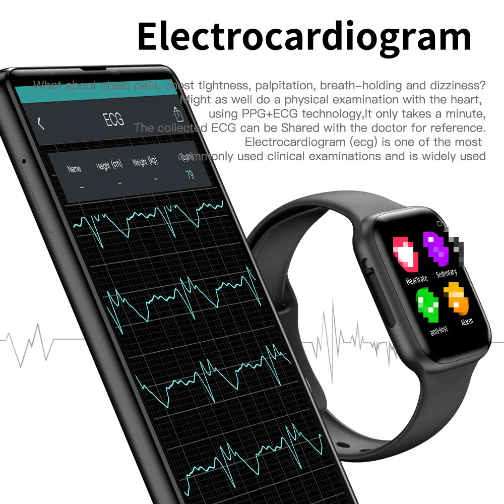 Cheapest44mm Смарт Браслет для проверки сердечного ритма SE сердечного ритма ECG Bluetooth пульт дистанционного управления Notifier спортивные часы для Apple Android телефон VS IWO 7 8 9