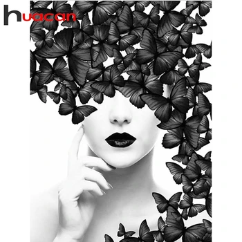 

Huacan 5D DIY Diamond Painting Woman Diamond Embroidery Mosaic Portrait Art Decorations Home