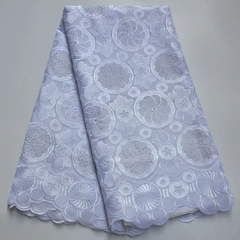 

White African Lace Fabric 2020 High Quality luxury Lace Swiss Voile Lace In Switzerland Dubai Cotton Fabric Lace For Wedding G58