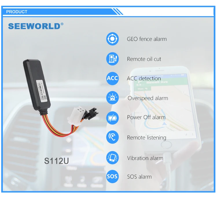 SEEWORLD S112U Gps Tracker Системы для электрического скутера/мотоцикла с широкий диапазон напряжения 9-90v