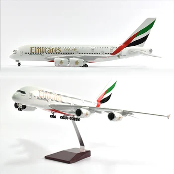

JASON TUTU 46cm Resin Diecast 1:160 Scale Emirates Airbus a380 Plane Model Airplane Model Aircraft with Light & Wheel Planes