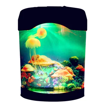 

Home Decor Hotel Fish Tank LED Lighting Color Changing Artificial Mini Aquarium USB Connection Bedroom Mood Jellyfish Lamp Night