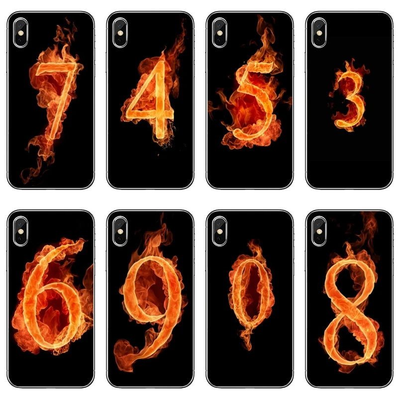 art fire Number digital pattern For Xiaomi Mi 9 8 SE Pro A1 A2 Lite 6 6X 5 5s 5x note mix 2s 3 max 2 soft tup cover case | Мобильные
