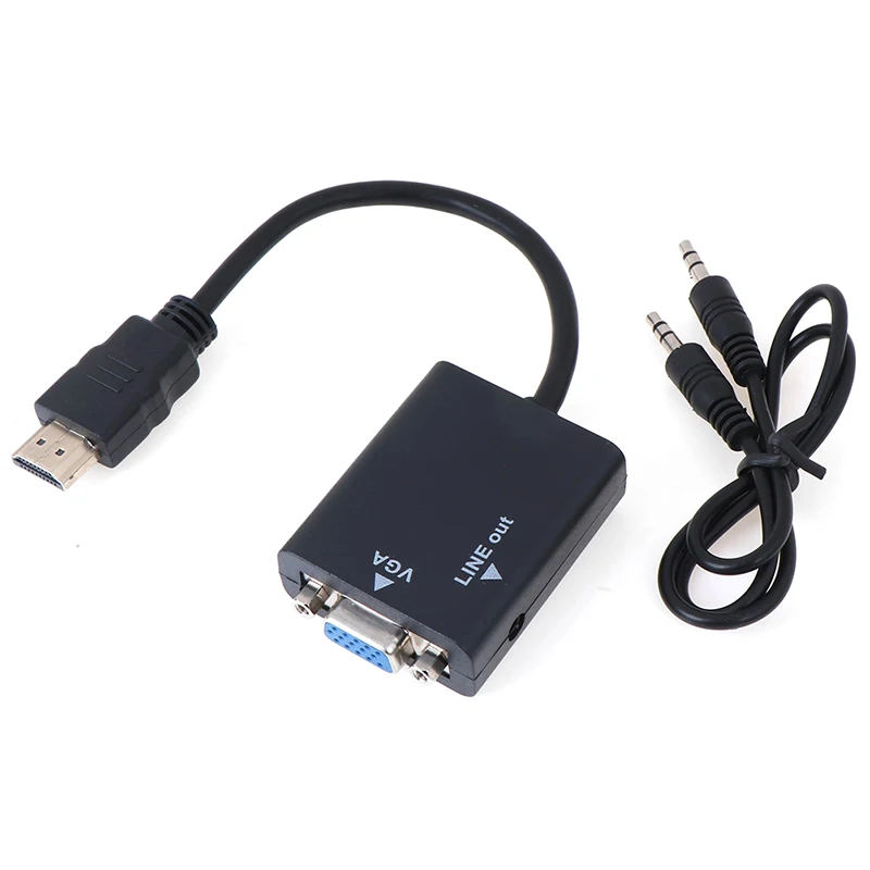 HDMI to VGA Adapter Cable HDMI VGA Converter Cable Support 1080P with Audio Cable for HDTV XBOX PS3 Laptop TV Box