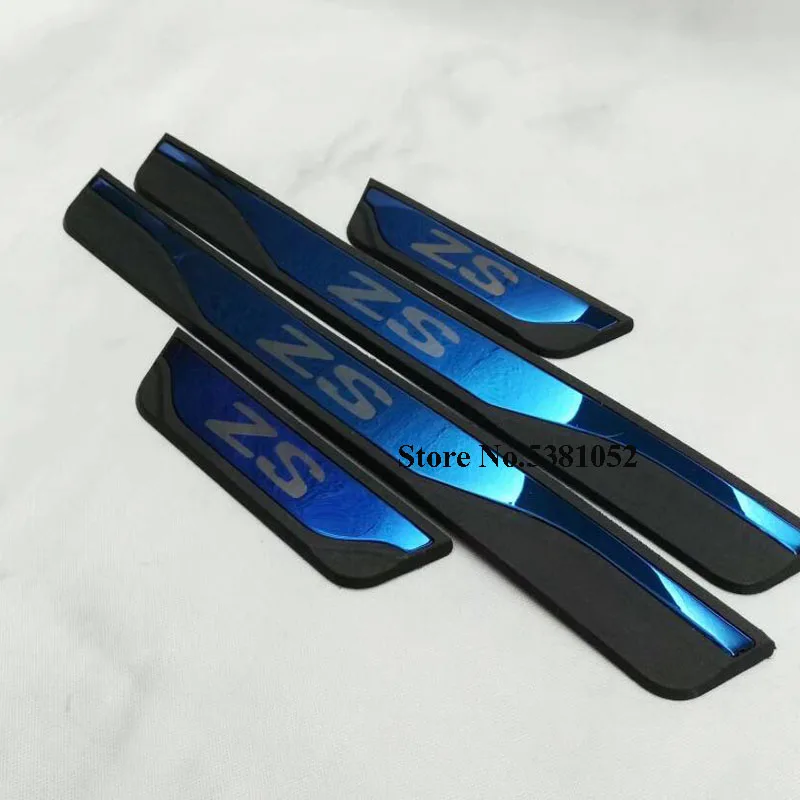 blue 4pcs Аксессуары для MG ZS, Накладка на порог, защитная накладка на педаль, 4 шт., автомобильные аксессуары - Название цвета: blue 4pcs