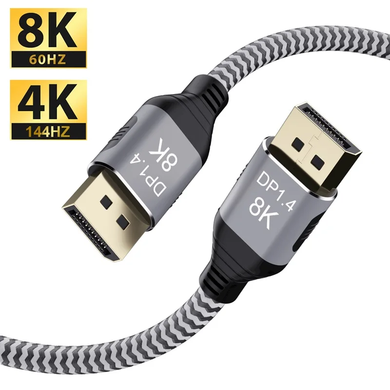 Cabledeconn Displayport1.4 8K Cable Real 8K @ 60Hz 4K @ 144Hz Displayport Converter 0.5M-10Meter