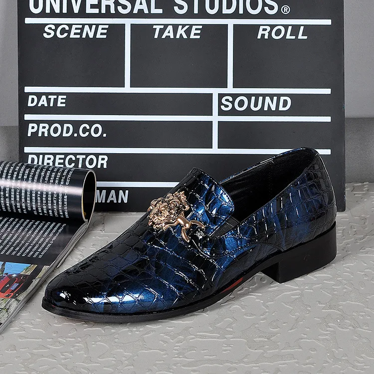

Loafers Male Cowhide Pointed Casual Leather British Style Loafers Genuine Leather Full Grain Leather Cow Leather Slip-on