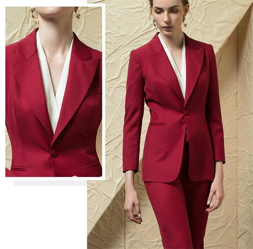 red pantsuit for wedding