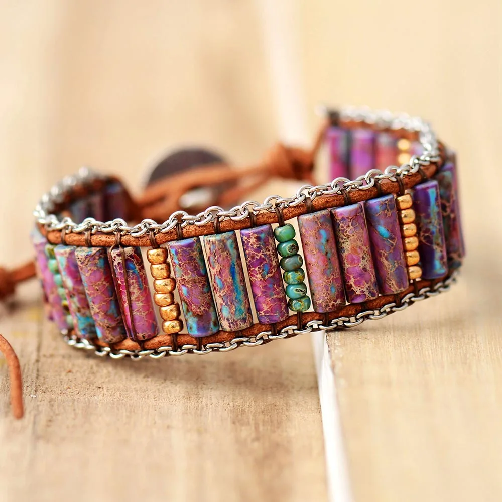 High End Leather Wrap Bracelet Chain Weaving Statement Wristband Cuff Bracelet Jewelry Holiday Gifts for Women