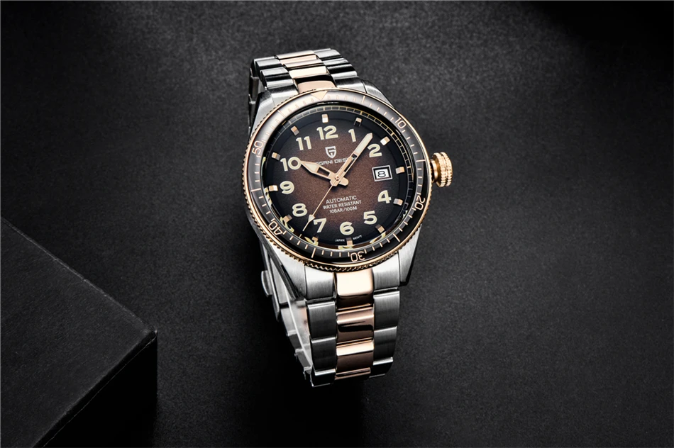 PAGANI DESIGN Luxury Men's Mechanical Wristwatch Top Brand NH35A Movement Blue Automatic 100M Waterproof Watch Relogio Masculino