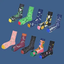 1 пара носков средней длины, унисекс, Забавные милые носки, подарок, Повседневная Уличная одежда, креативные носки с рисунками, милые носки с забавными рисунками