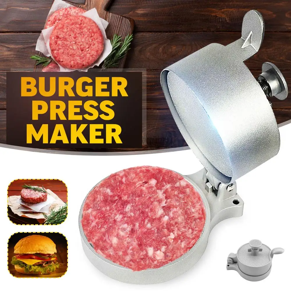 Burger Press Hamburger Patty Maker Mold Meat Aluminum Alloy Non-Stick Kitchen