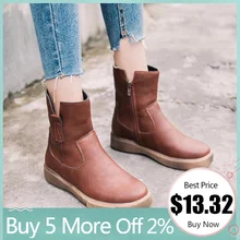 Г., осенние женские ботинки кожаные ботильоны на плоской подошве женская повседневная обувь с голенищем средней высоты короткие ботинки женские полусапожки