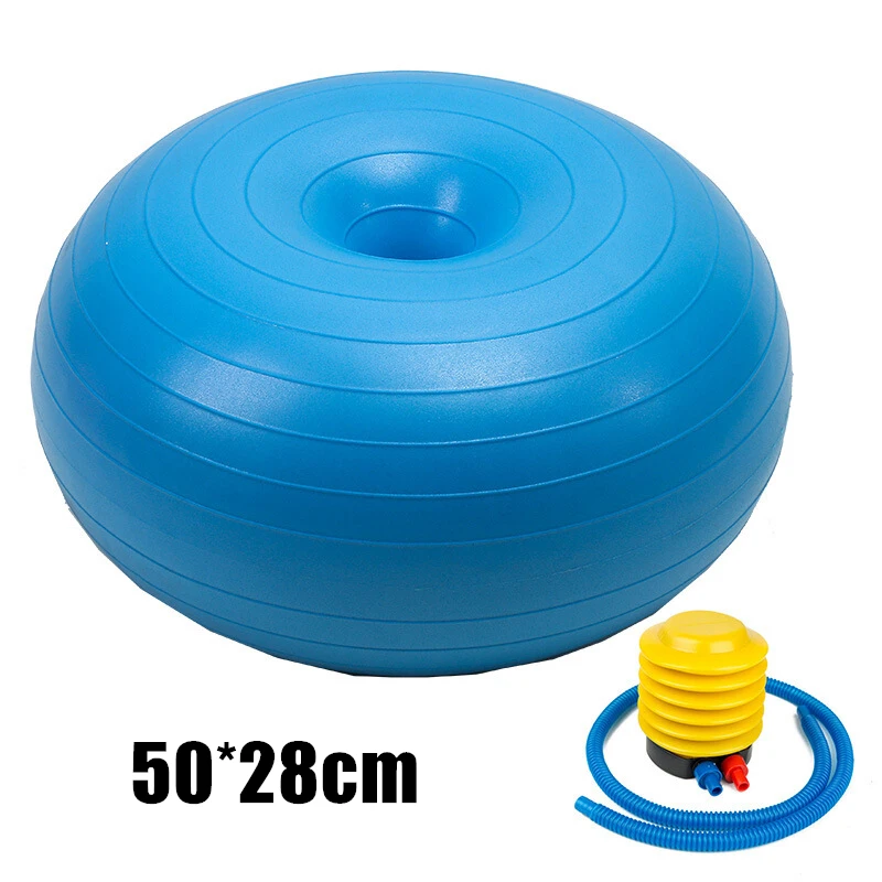 Blue Спортивные мячи для йоги, Пилатес, Пончик, фитнес-мяч, тренажерный зал, фитбол для баланса, упражнения, Пилатес, тренировки, массажный мяч с насосом - Цвет: Blue