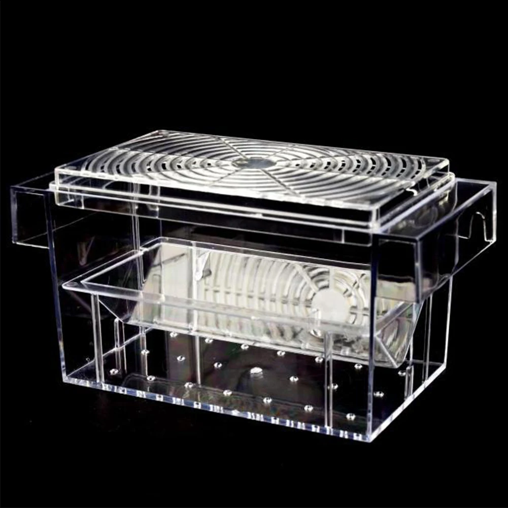 Заводчик Танк ловушка аквариум инкубатория Фрай Гуппи инкубатор клетка плавающая прозрачная изолирующая коробка для разведения рыб двухэтажная