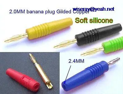

DHL/EMS 200PC 5 Color Soft silicone 2.0mm Gilded Banana Plug for Binding Post Test Probes-A7