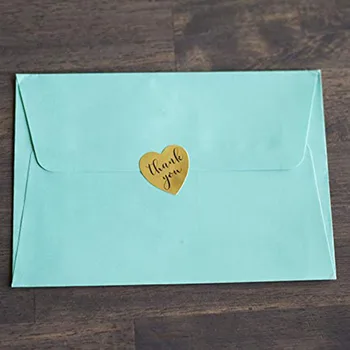 

Gold Heart Shape Thank You Foil Sticker Labels - 1000 Stickers