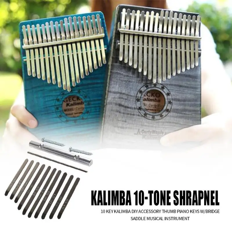 Thumb Piano Bridge Saddle 10 Keys Set Kit for Kalimba DIY Replacement Parts