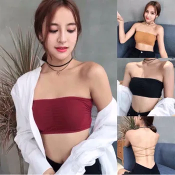 

Summer Strapless Wireless Sexy Tube Invisible Bra Cross Strap Soft Breathable Push Up Seamless Bras For Women Tops Sexy
