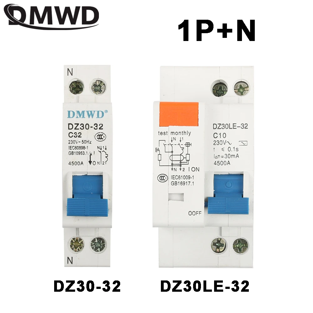 DMWD DPNL DZ30LE-32 1 P + N 32A 230 В 220 В 50 Гц 60 Гц УЗО с более ток утечки и авдт защиты