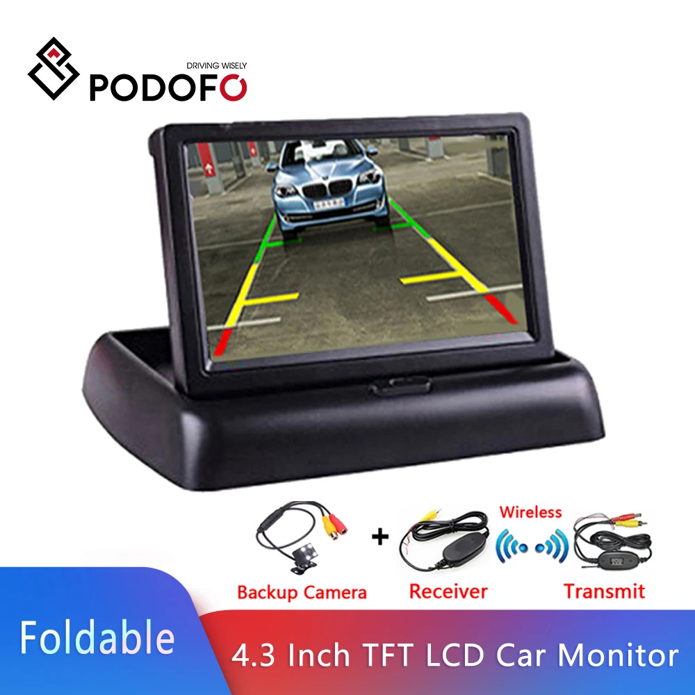 Складной ЖК монитор Podofo 4 3 дюйма NTSC PAL|monitor display|foldable monitortft lcd car monitor |