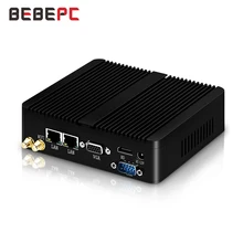BEBEPC Mini PC fansız Intel Celeron J1900 N2830 çift LAN Windows 10 N2930 4 çekirdekli endüstriyel Mini bilgisayar 2 * COM WiFi VGA HTPC