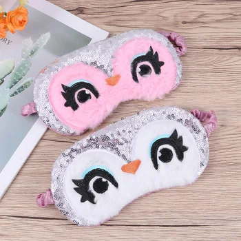 

Soft Plush Penguin Paillette Sleep Eye Mask Cover Cute Eyeshade Ice Compress Hot Compress Eye Mask