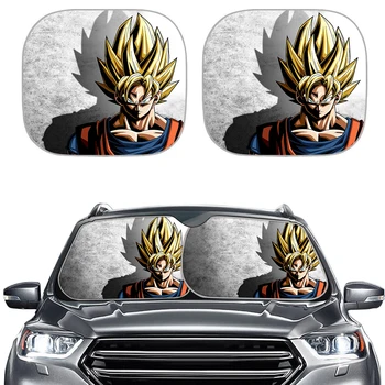 

INSTANTARTS Dragon Ball Print UV Protect Foldable Car Window Shade Sunshade for Car Windows Set of 2 Side Car Window Sunshade