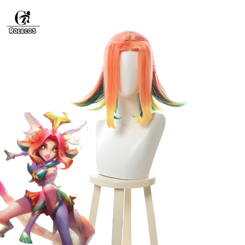 ROLECOS Игра LOL Neeko косплей волос звезда Guardian Косплей 40 см короткие градиентные