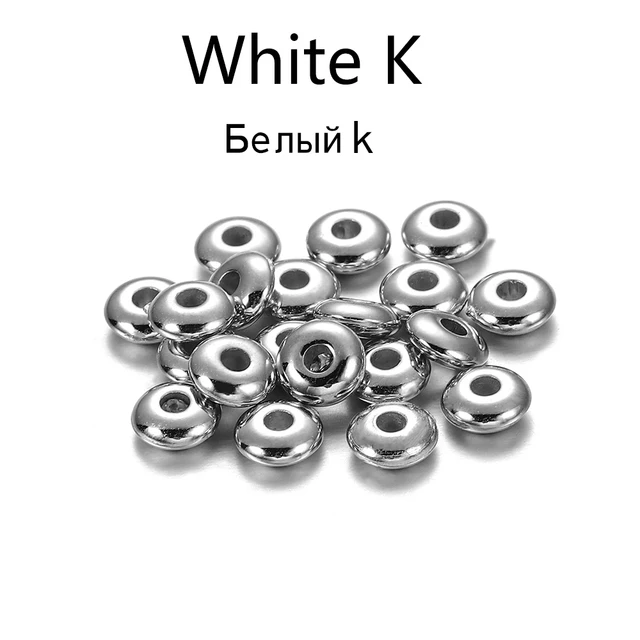 200-400pcs/lot 5 6mm CCB Charm Spacer Beads Wheel Bead Flat Round Loose Beads For DIY Jewelry Making Supplies Accessories White K