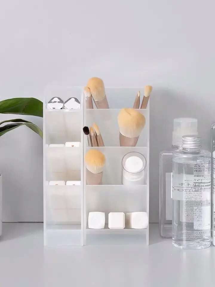 4 Grid Desktop Organizer Pen Holder Makeup Storage Box School Office Accessories Stationery pen holder stationery organizer desktop storage box desktop storage kit stationery storage box