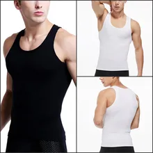 Бесшовный мужской жилет u-образный корсет облегающий Abdo мужской жилет для похудения с О-образным вырезом Топ для фитнеса