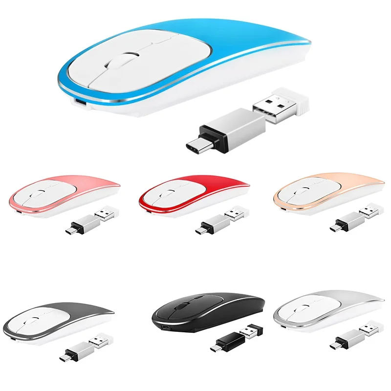 Wireless Mouse Computer Bluetooth Mouse Silent PC Mause Rechargeable Ergonomic Mouse 2.4Ghz USB Optical Mice For Laptop PC