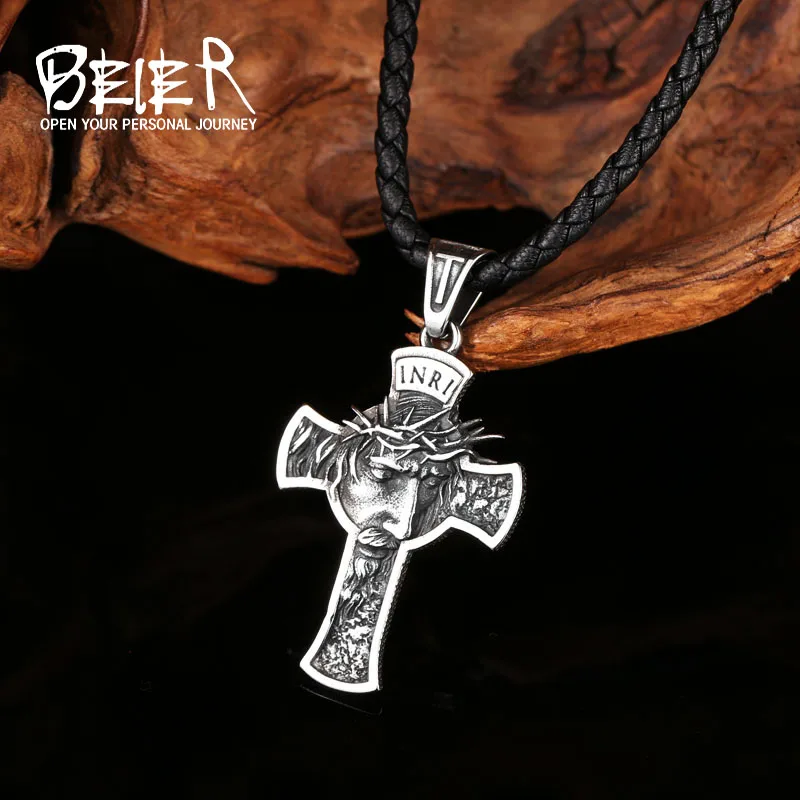 Мужская цепочка с подвеской Beier LLLHP199P ожерелье из нержавеющей стали христианским