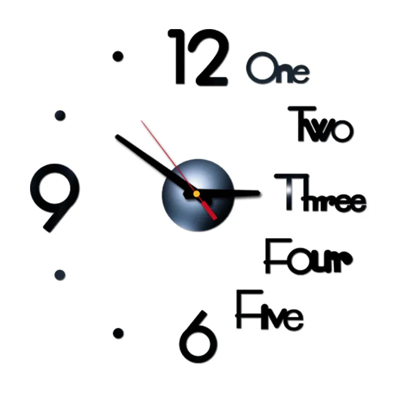 3D DIY Large Wall Clock Modern Design Silent Sticker Acrylic Mirror Self Adhesive Clocks Room Home Decor Z0518 | Дом и сад