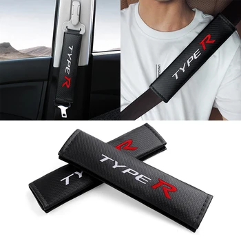 

2Pcs Car styling TYPE R Racing Letter Logo Emblem Car Seat Belt Cover Case For Honda Type R Civic Accord Crv Hrv Car Accessories