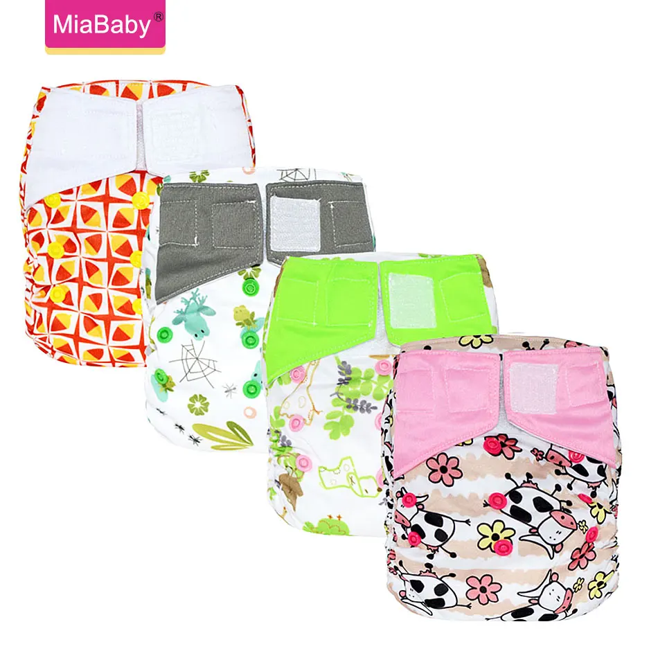 Miababy OS-pañal de tela AIO para bebé, secado rápido, gamuza, AI2, ajustable, para niña y niño