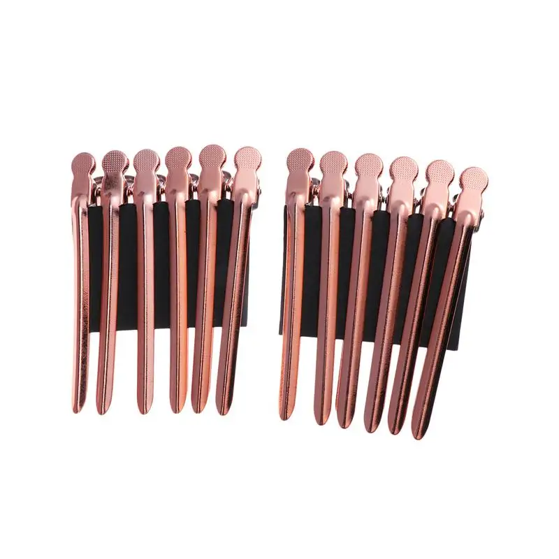 

12pcs Duck Clips Salon Practical Useful Sectioning Clips For Dye Hair Clips Alloy For Hair Salon