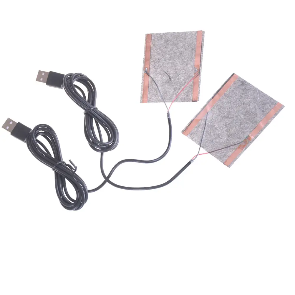 2pcs 8X10cm 5V 1/2 шт. маленьких детей в возрасте от 2 до 12V углеродное волокно Электрогрелка грелка для рук USB нагревательная пленка Электрический зимние инфракрасный жар коврик разных размеров - Цвет: 2pcs 8X10cm 5V