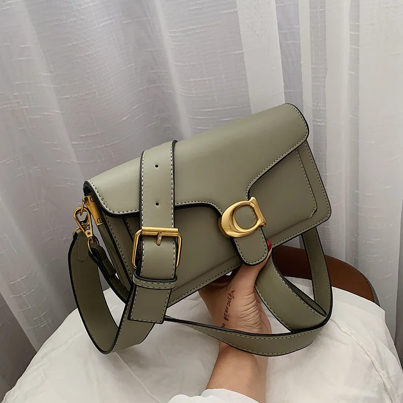 

Pure color handbag shoulder bag with simple square bag on oblique side in 2019