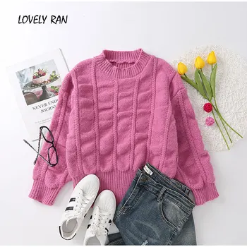 

Knitted Puff Women's Sweater Warm Sliod Long Sleeve Female Sweaters 2020 Autumn Winter New Soft Fashion Korean Ladies Pullover