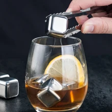 Охладитель льда из нержавеющей стали для виски, многоразовые охладители для виски, гранитные охладители для напитков, кубики льда для виски, камни для виски, оптом