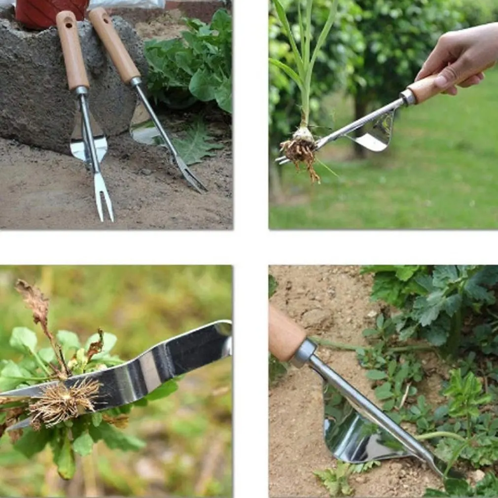 Gardening Tools Stainless Steel Agricultural Rake Household Digging Loose Soil Root Transplanting Device Shovel Manual Weeding